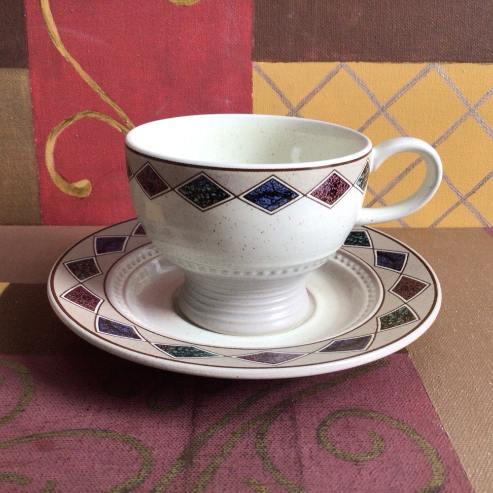 Mikasa TERRAZZO Diamonds Teacup And Saucer